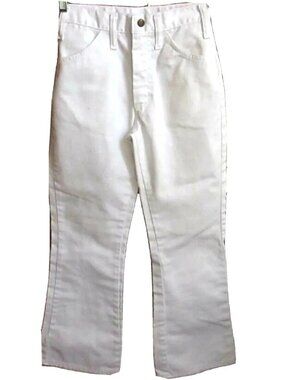 True Vintage Jeans GIRLS 14 24x27 1970's JC Penney White Bellbottom 646 Bootcut